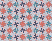 Clearance Riley Blake Stars and Stripes Blue Pinwheels 1 yard