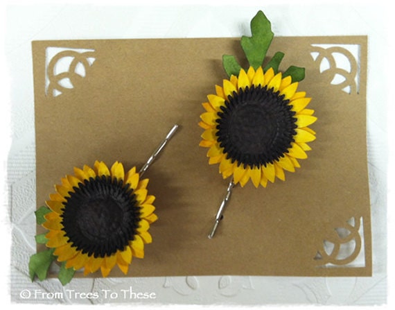 Sunflower Hair Pins (2)