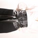 Black OBI belt,cincher,waspie,underbust,Embroidered,waist belt, faux leather with Art Nouveau embroidery