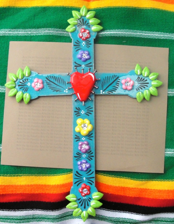 Original Artwork Wall Hanging Ornament Mexican Cross Art