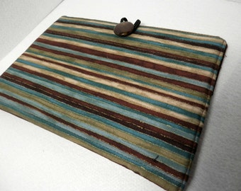 Kindle, Nook, Kobo E-Reader Cover/Book Brown and Blue Candy Stripe