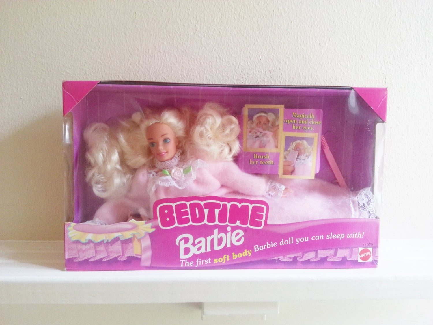 Vintage Bedtime Barbie Doll Original box soft Barbie
