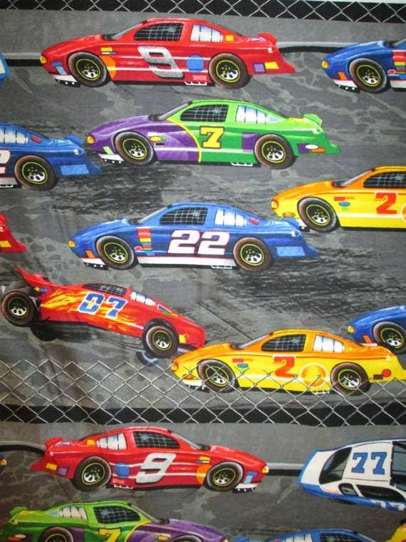 Race Car Nascar Track Racing Car Cotton Fabric Fat Quarter or