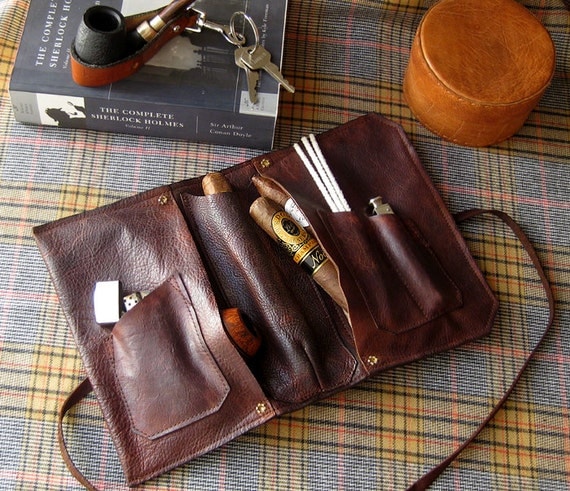 Clemens Leather Cigar Pipe & Tobacco Pouch by SorringowlandSons