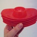 6 Red Vintage Eggcups