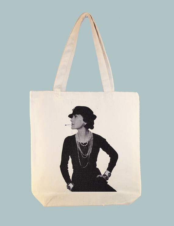 Coco Chanel Canvas Tote Bag Selection of sizes by Whimsybags
