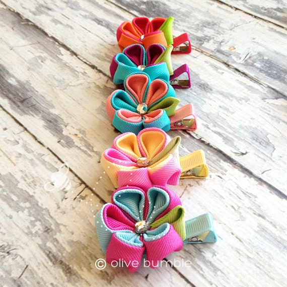 Items similar to Brighton Bloom Fabric Flower Hair Clip Girls