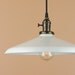 14 inch Pendant Light - Lighting w/ White Porcelain Enamel Finish - Hand Finished Oil Rubbed Bronze - Rustic Farm House Style Barn Light