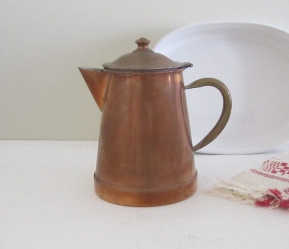 Vintage Copper Farmhouse Coffee Pot Tagus Made by cozycottagechic