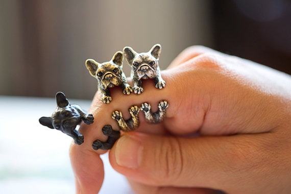 YaciKopo handmade bulldog ring, ++FREE SHIPPING for 3+ ITEMS++