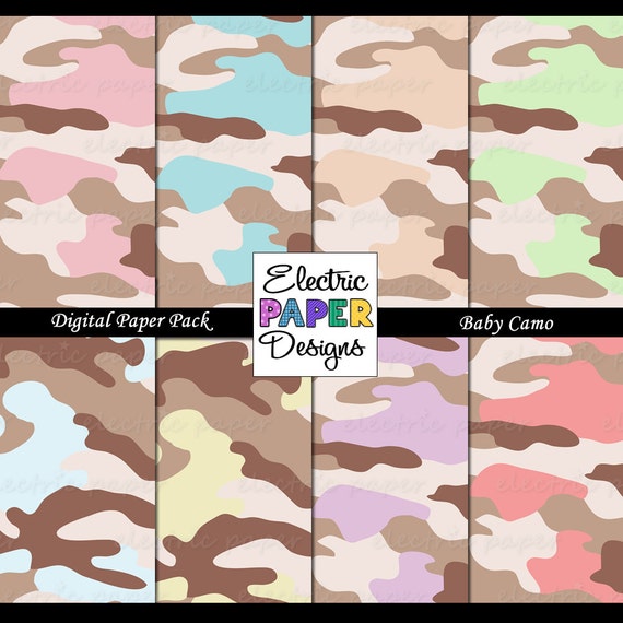 Camo Paper Printable Camouflage Paper in Baby Camo colors