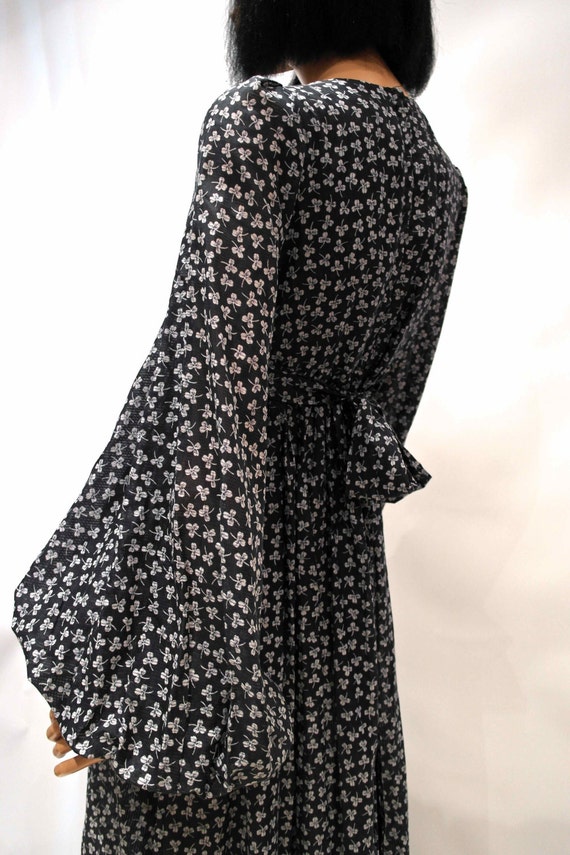 Iconic rare BIBA maxi dress c.196970 // huge billowy sleeves
