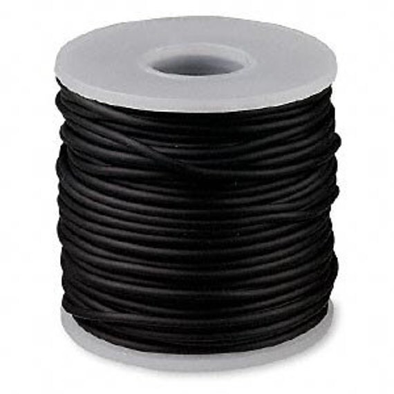 1 Yard 1mm BLACK Synthetic Solid RUBBER Cord Rubber