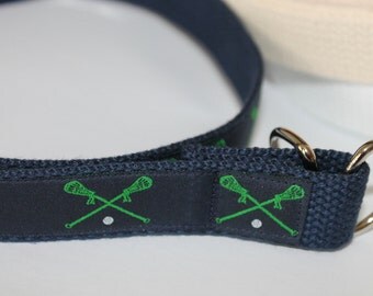 Lacrosse Belt Boys LAX Belt Navy and Green Belt Kids Lacrosse Belt Lacrosse Sticks Belt Boys lax Velcro Belt Navy Lax Belt