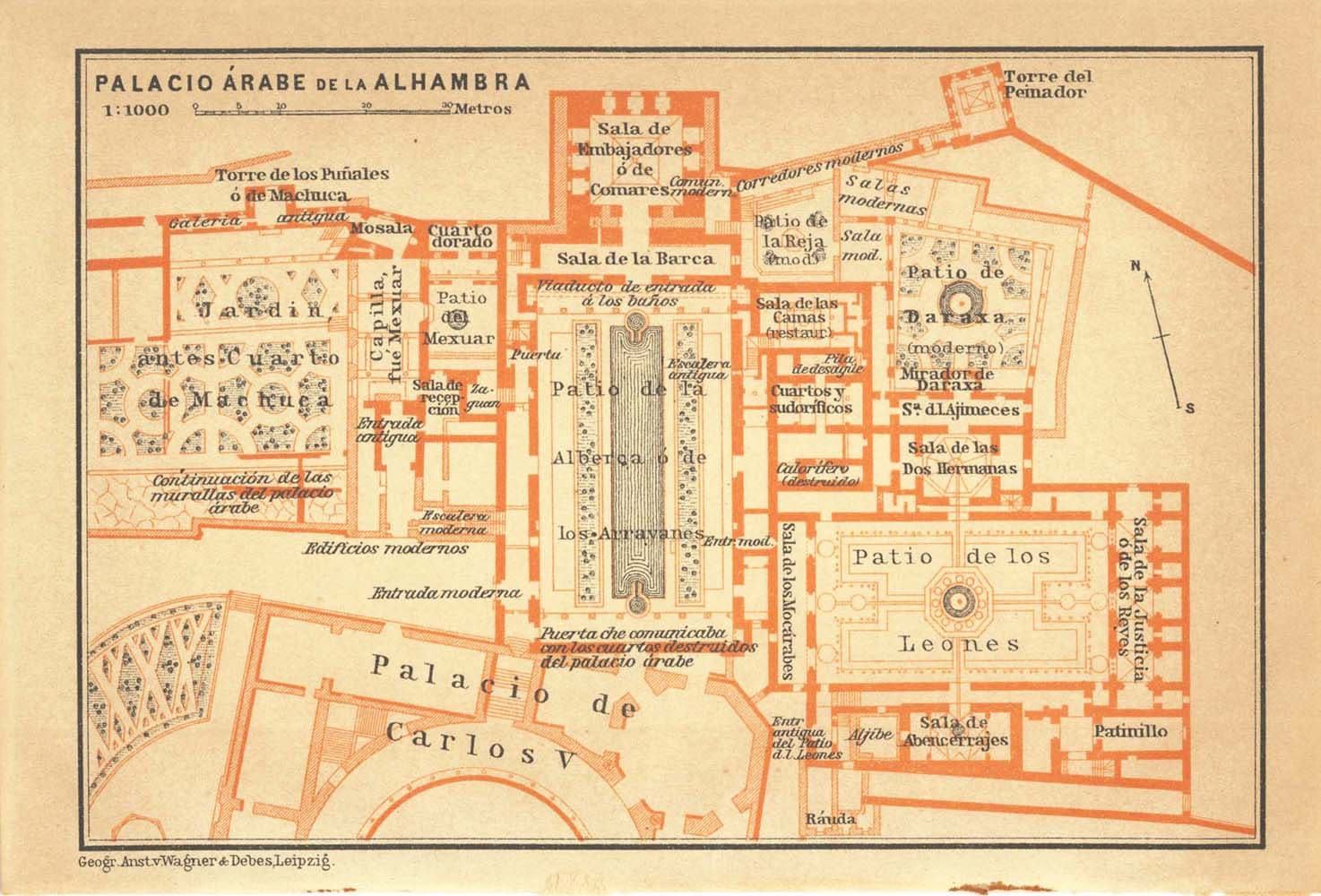 1906 The Alhambra Floor Plan Moorish Islamic Architecture