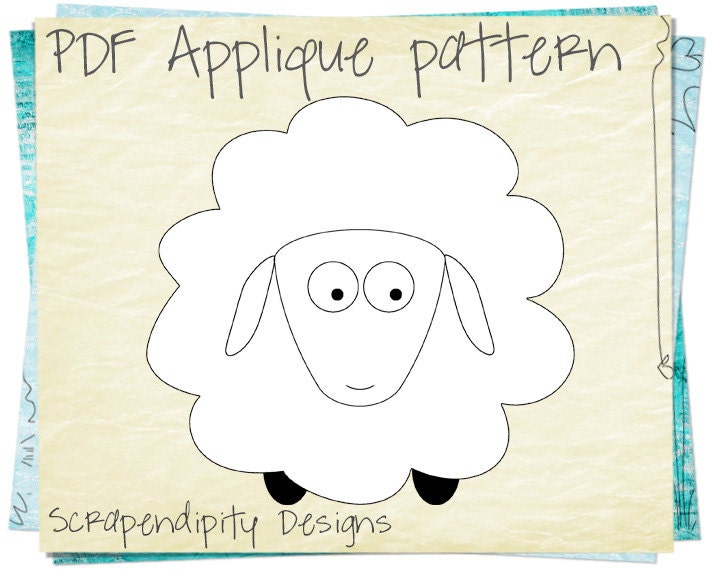 Sheep Applique Pattern Animal Applique Template / Kids Baby
