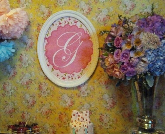 Vintage Glam Shabby Chic Soiree Party Monogrammed Customized Print Picture Il_570xn
