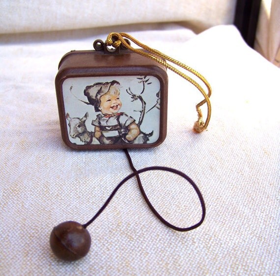 Vintage Hummel music box pull string goatherd Shadow of your