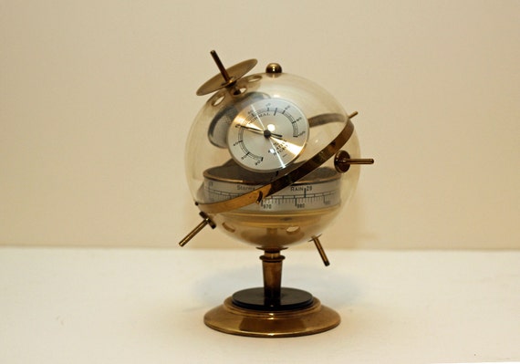 Rare Space Age Sputnik Weather Station Barometer West