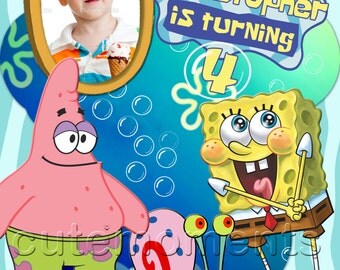 Spongebob Squarepants - Spongebob Invitation - Spongebob Birthday Invitation - Spongebob Personalized Birthday Party Invitation