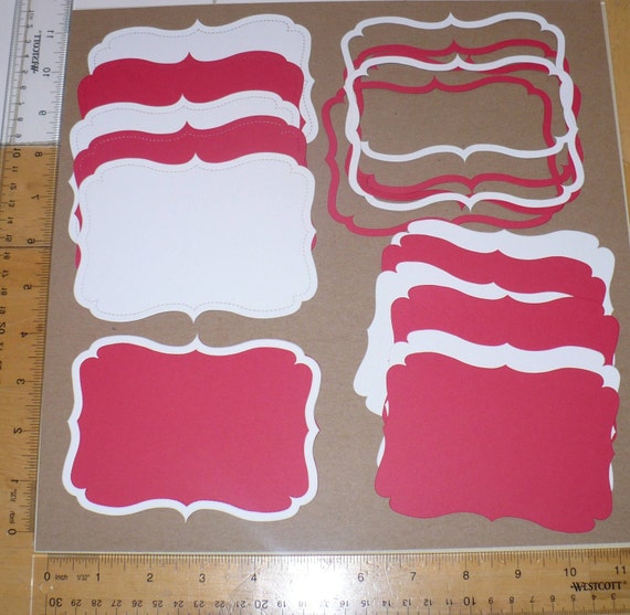 Shapes to Stamp or Layer Die Cut pieces Made from Red and