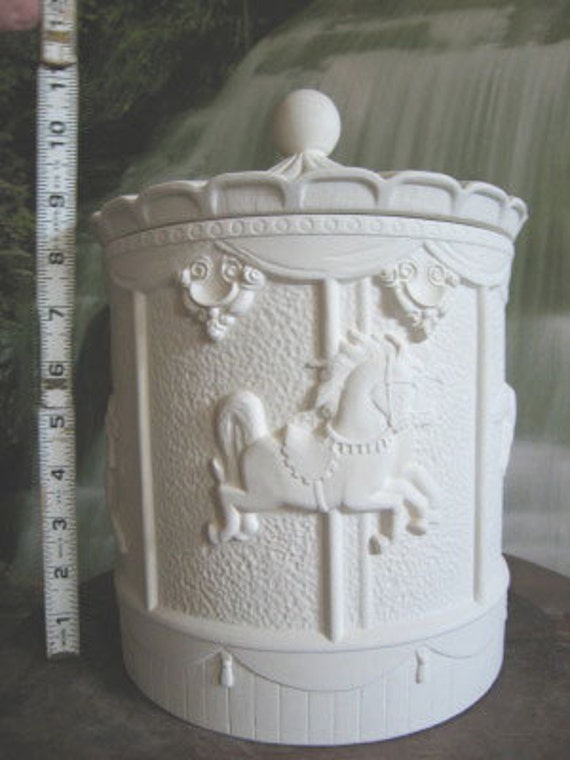 Vintage beautiful Carousel Cookie Jar Ceramic by TSoriginals