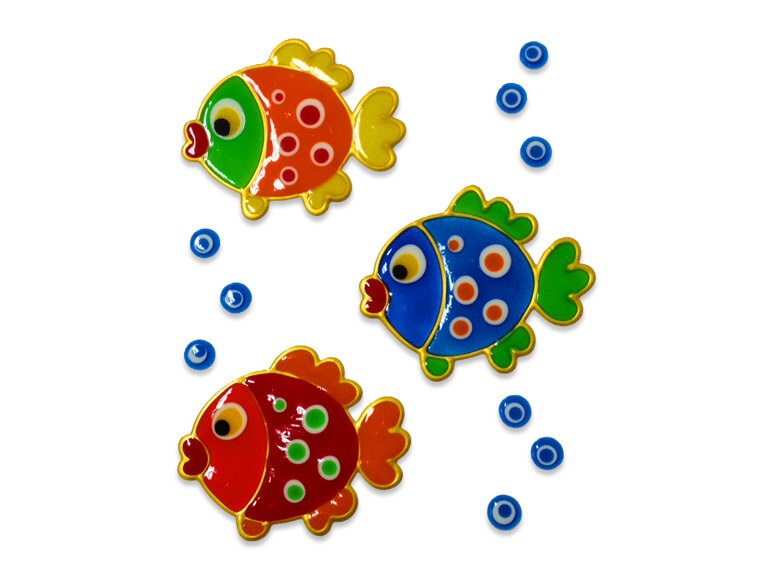 FISH Baby Bath Stickers Window cling Kids Room