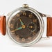 Antique men's wrist watch KAMA Soviet retro wrist watch rare - black ornamented face watch turquoise hands watch
