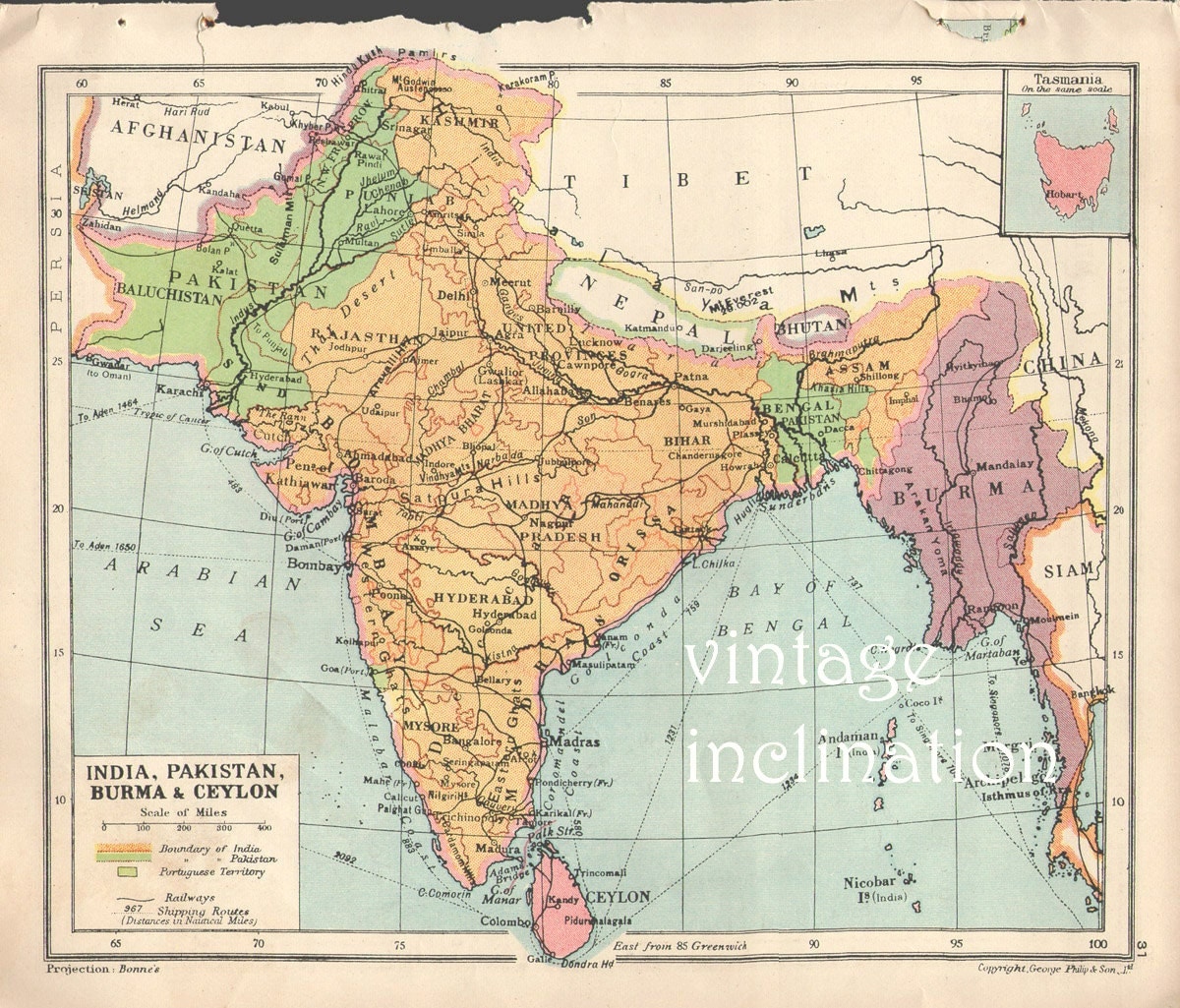original map of india