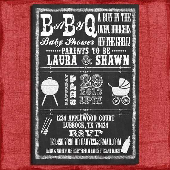 Free Printable Baby Q Shower Invitations 1