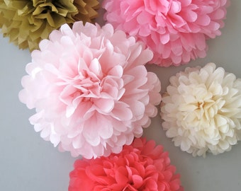 pink tissue paper pom poms pink tissue paper pom poms