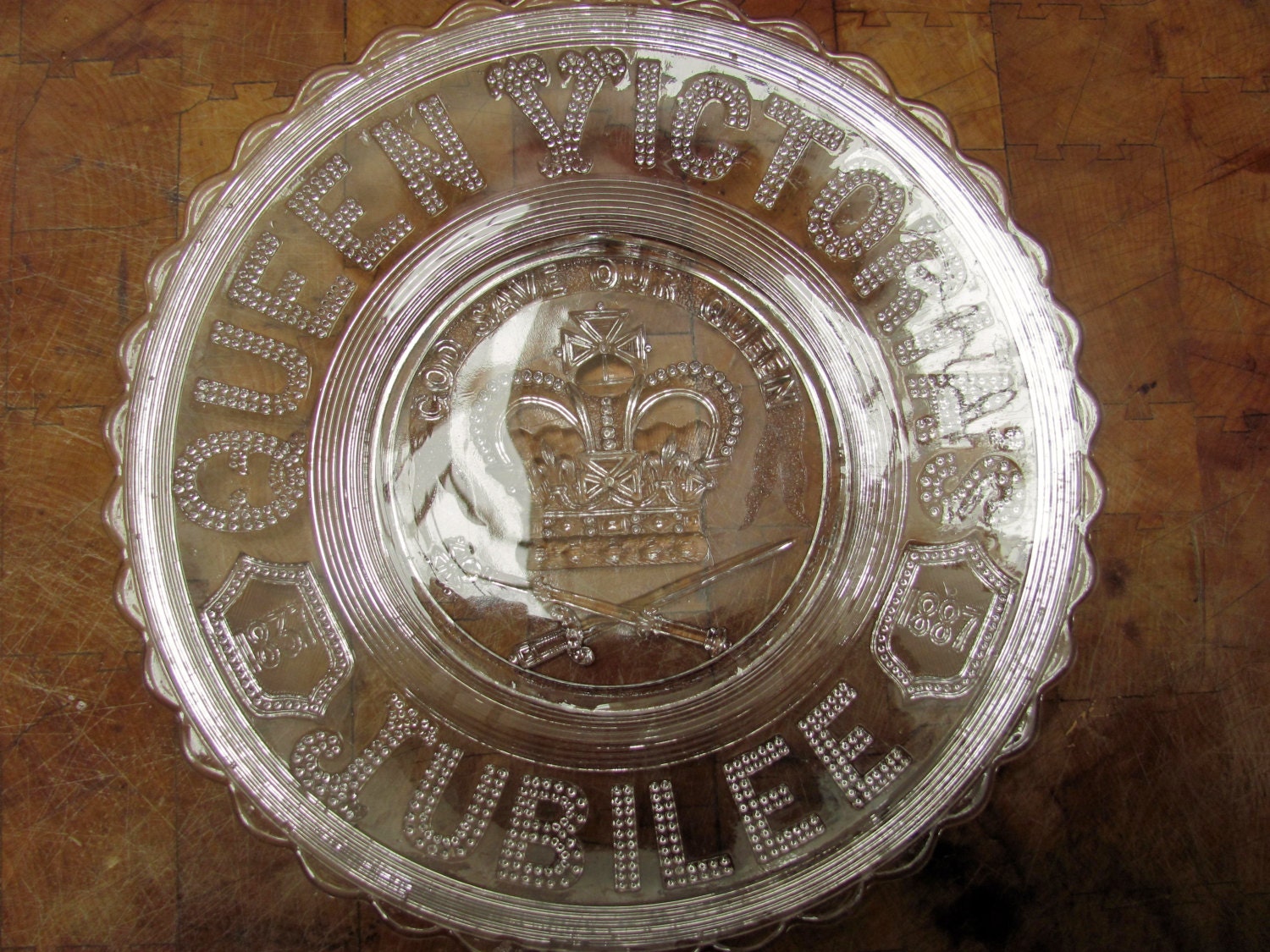 Queen Victoria Jubilee Glass Plate 1887