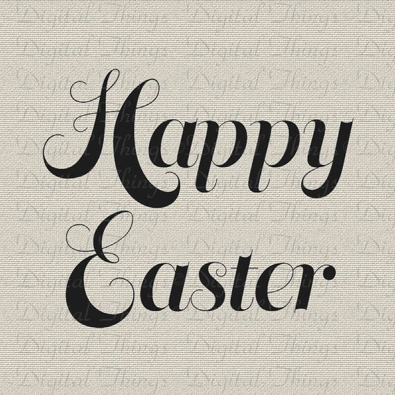 Easter Happy Easter Script Typography Word Art Wall Decor Art