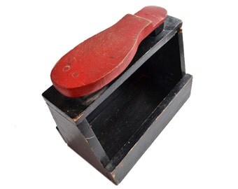 vintage shoe shine box handmade australian primitive folk art offered by Elizabeth Rosen