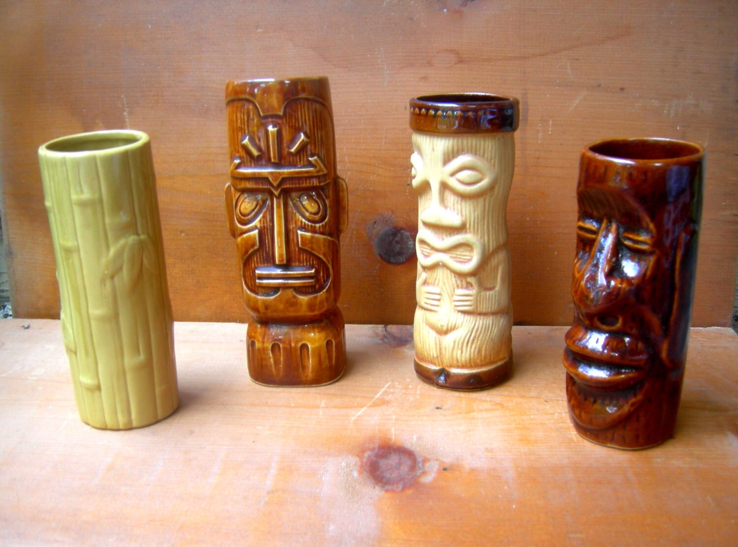 Vintage tiki glasses lounge home decor
