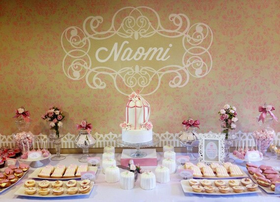 DAMASK Backdrop Printable Artwork - Print Your Own - Personalized Il_570xn