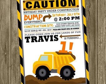 Construction Birthday Party Invite