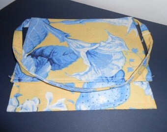 Flap purse, Over the shoulder purse, large flower print