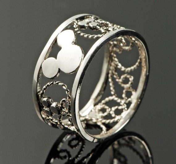 Mickey Mouse Ring Filigree Ring Disney by TheJewelryGirlsPlace