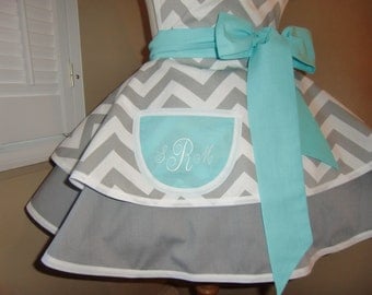 MamaMadison Custom Apron Options...Add A Lace Trimmed Monogrammed Pocket To Any Apron Purchase...APRON IS ADDITIONAL