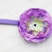 baby headband, baby flower headband, infant, newborn, purple lavender flower on a hair clip, interchangeable