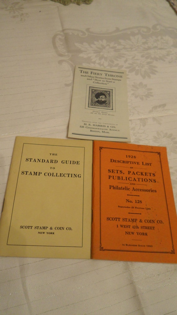Vintage 1920's Stamp Collecting Guides Harris Scott