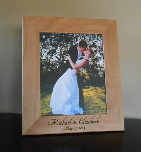 Items similar to 2 Personalized Wedding Picture Frames for 8" x 10