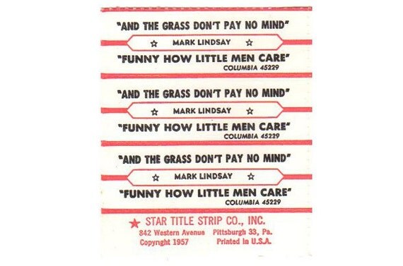 Items similar to Vintage Jukebox Labels Song Title Tag Strips 1950s ...