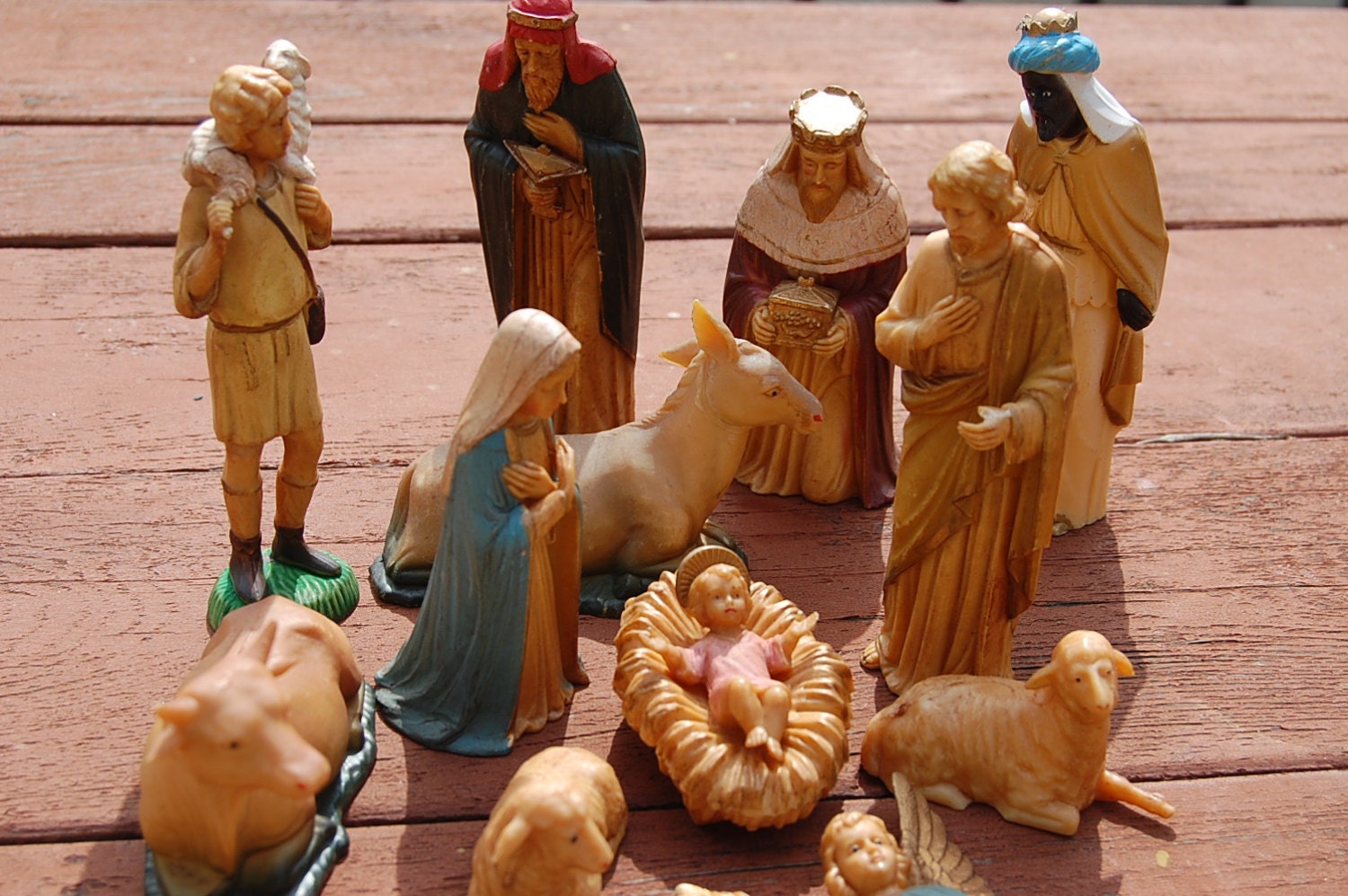 Vintage 1960's Old NATIVITY Set Christmas HONG KONG