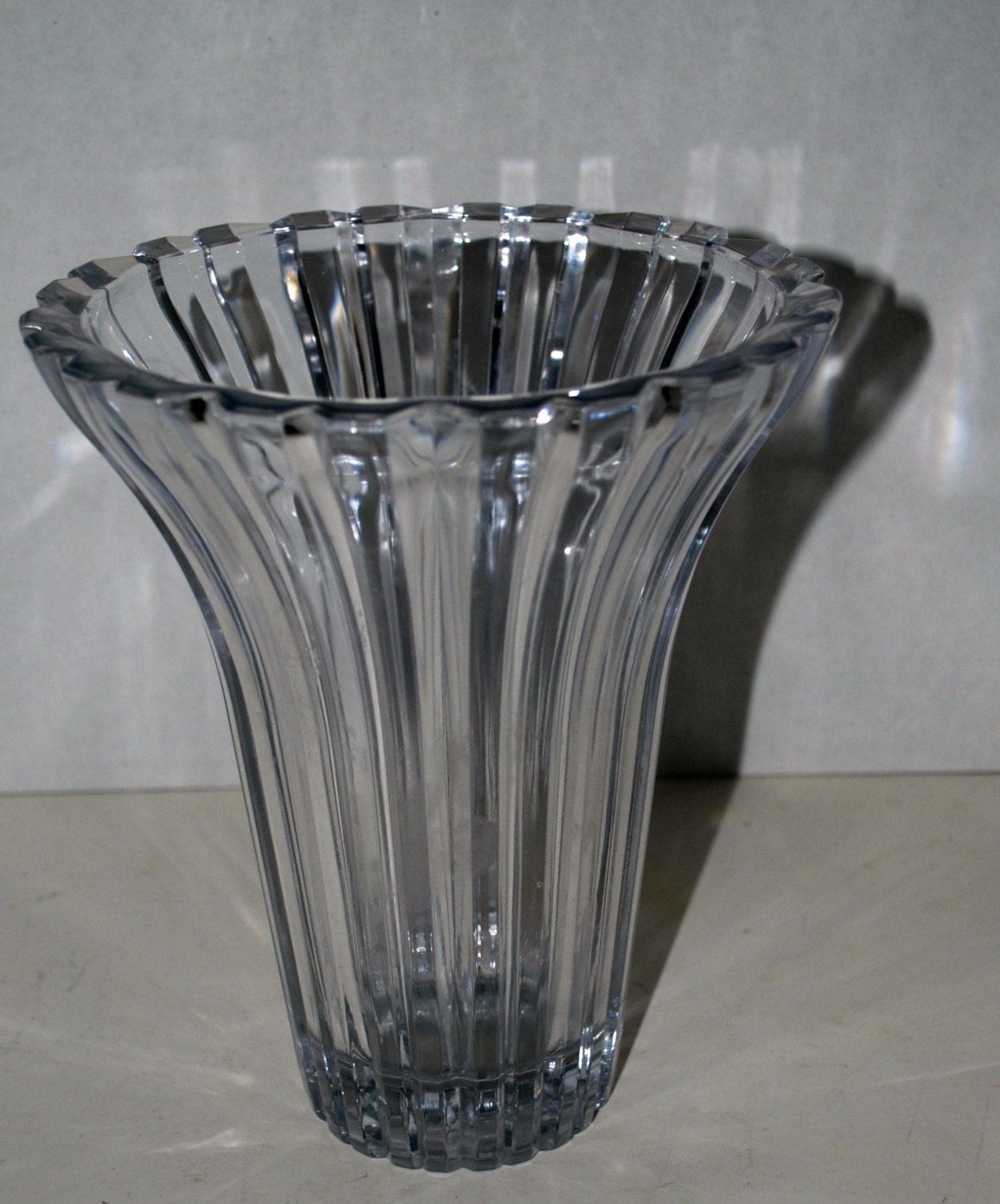 crystal vase tall crystal vase mid century by capecodgypsy