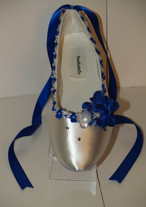 blue and silver flats