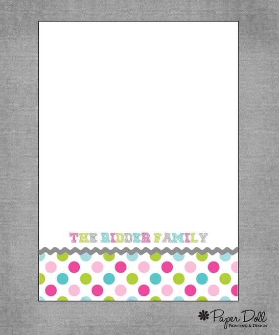 Polka Dots Notepads 5x7 Personalized Set of 2