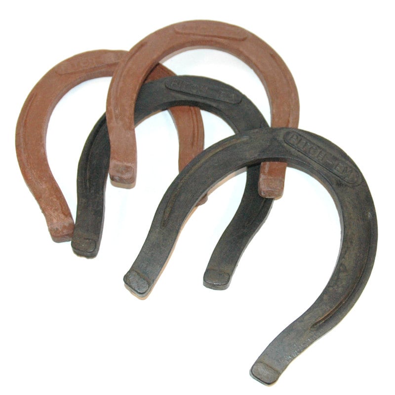 Vintage Hard Rubber Pitch Em Game Horse Shoes Set of Four