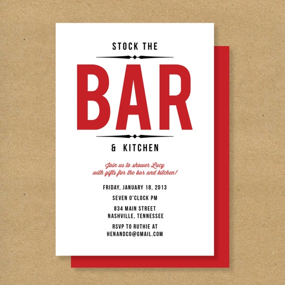 Stock The Bar Couples Shower Invitations 6